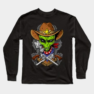 Space Alien Cowboy Long Sleeve T-Shirt